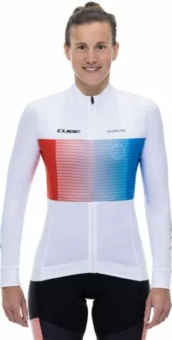Cube Teamline Ws Jersey L/S - White/Blue/Red