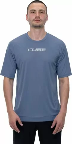 Cube Atx Round Neck Jersey Tech - S/S Smoke Blue