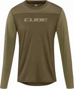 Cube Mtb Round Neck Jersey Pro Tm - L/S Olive