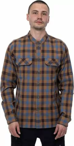 Cube Work Shirt L/S - Brown/Blue