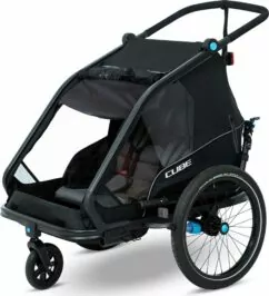 Cube Kids Trailer Double Cmpt Black