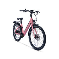 Ampere Deluxe 26" Step Through Hybrid Electric Bike - Pink - Image 2