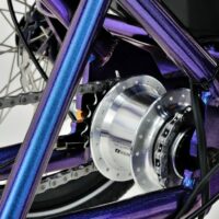Revom T4F Semi-Recumbent Folding Electric Trike, 36v 15Ah - Purple/Blue - Image 4