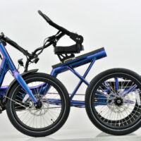 Revom T4F Semi-Recumbent Folding Electric Trike, 36v 15Ah - Purple/Blue - Image 2