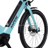 Ampere Deluxe Pro 26" Step Through Hybrid Electric Bike - Light Blue - Image 6