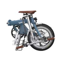 UTO Morning Vintage 16in Wheels Origins Folding Electric Bike - Blue - Image 2
