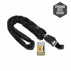 Hiplok Home Gold Chain Lock 10mm X 150cm Includes Wall Hook (Gold Sold Secure): BLACK 10MM X 150CM